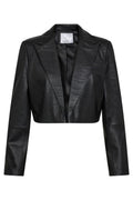Phoebe Kurzer Lederblazer | Schwarz | Blazer von Co'couture