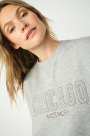 Renzi O-LS Sweatshirt | Grey Melange | Bluse fra Mos Mosh