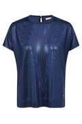Nivola O-neck Metallic Tee | Ensign Blue | T-shirt fra Mos Mosh – nedsat