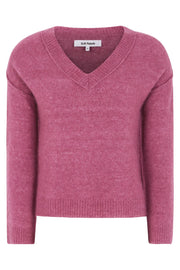 SRAllison V-Neck Knit | Rose Wine Melange | Strik fra Soft Rebels