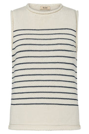 Aubin SL Stripe knit top  | Ecru | Strik fra Mos Mosh