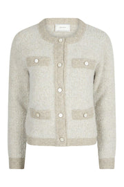 Vivia Knit Cardigan | Beige Melange | Cardigan fra Neo Noir