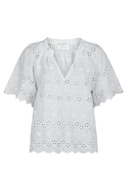 Odet Embroidery Blouse | White | Bluse fra Neo Noir