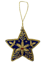 Velvet Star Christmas Ornament | Blue | Julepynt fra Black Colour