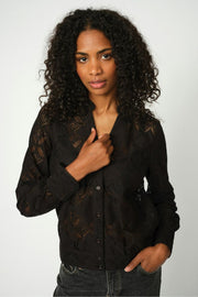 Monia Yen Lace Shirt | Black | Skjorte fra Mos Mosh