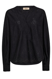 Yen Sina Lace Blouse  | Black | Bluse fra Mos Mosh