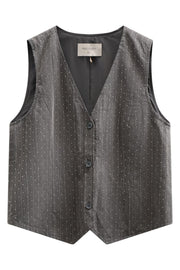 Widy Waistcoat 207140 | Dark Grey Mel W Star Off-White | Jakke fra Freequent