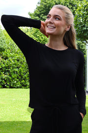 Natalia Ls Boxy Blouse | Black | Bluse fra Liberté