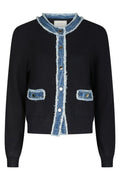 Zelma Knit Denim Cardigan | Navy | Strik fra Neo Noir