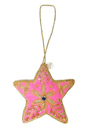 Velvet Star Christmas Ornament | Pink | Julepynt fra Black Colour