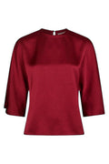 Liora Heavy Sateen Blouse | Dark Red | Bluse fra Neo Noir