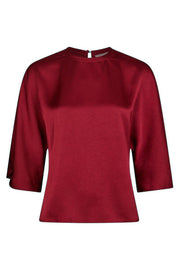 Liora Heavy Sateen Blouse | Dark Red | Bluse fra Neo Noir