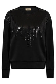 Neve O-LS Glam Sweatshirt | Black | Sweats fra Mos Mosh