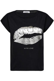 The KissCC Tee | Black| T-Shirt fra Co'couture