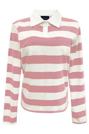 Polo Ls Shirt | Rosa White Stripe | Bluse fra Liberté