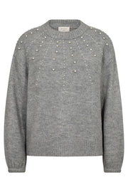 Pearl Pullover 204835 | Med. Grey Melange | Strik fra Freequent