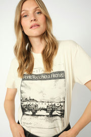 Ansie O-SS Tee | Ecru | T-shirt fra Mos Mosh