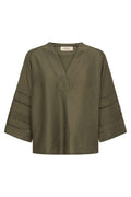 Aleysa Nila Blouse | Olive Night | Bluse fra Mos Mosh – nedsat