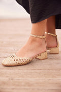 Sun Woven Slingbacks | Golden | Sandaler fra Lazy Bear – nedsat