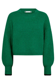 Coralie Crop Rib O-Knit 32140 | Green | Strik fra Co'couture