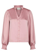 Delsie Drapy Sateen Blouse | Light Pink | Bluse fra Neo Noir