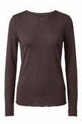 Cassie Cashmere Blend Top | Brown | T-Shirt fra Atelier C