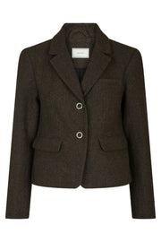 Waed Mini Check Blazer | Brown Melange | Blazers fra Neo Noir