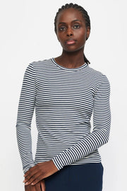 SRFenja Stripe O-neck Top SR124-303 | Total Eclipse | Bluse fra Soft Rebels