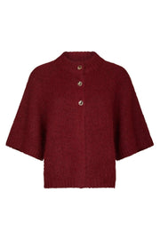 Benuta Fluffy Knit Cardigan | Dark Red | Strik fra Neo Noir