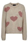Fro Heart Pullover | Ivory Rose Heart | Strik fra Liberté