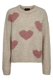 Fro Heart Pullover | Ivory Rose Heart | Strik fra Liberté