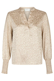 Landa Leo Jacquard Blouse | Champagne | Bluse fra Neo Noir