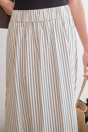 Yara Long Stripe Skirt | Creme | Nederdel fra Neo Noir