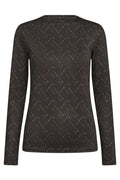 Bedruckte Bluse | Dunkelbraun | Bluse von Hype the Detail