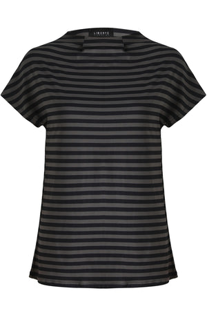 Alma Top | Dark Grey Black Stripe | Bluse fra Liberté