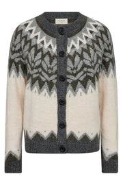 Merla Cardigan 204851 | Moonbeam Mel. w Dark Grey mel. | Cardigan fra Freequent