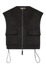 Elise Loisa Wool Vest | Phantom | Vest fra Mos Mosh
