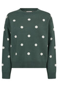 Flow Pullover 207518 | Dark Forest W. Star Off-White | Strik fra Freequent – nedsat
