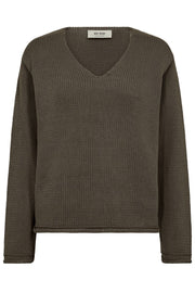 Bine LS V-neck Knit  | Sea Turtle | Strik fra Mos Mosh