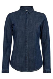 Mattie Flip Denim Shirt  | Dark Blue | Skjorte fra Mos Mosh