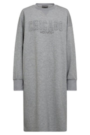 Renzi O-LS Sweatdress | Grey Melange | Kjole fra Mos Mosh