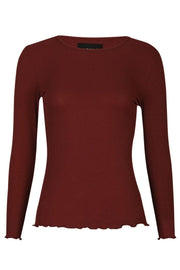 Natalia Ls Round Neck  Blouse | Bordeaux | Bluse fra Liberté
