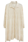Embla Embroidered Shirt Dress | Beige – nedsat