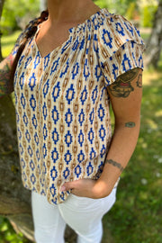 Sunrise Wanda Top | Sky Bluse | Top med print fra Co'Couture