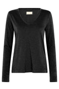 Arden V-Ls Tee | Black | T-shirt fra Mos Mosh – nedsat
