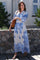 Stellar Paisley Border Dress | Ash Blue | Kjole fra Neo Noir