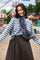 Dell Striped Knit Cardigan | Blue | Strikket Top fra Black Colour