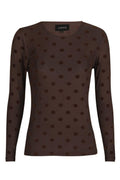 Mesh Ls Tshirt | Dark Brown Big Flock Dot | Bluse fra Liberté – nedsat