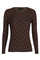 Mesh Ls Tshirt | Dark Brown Big Flock Dot | Bluse fra Liberté