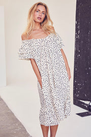 Sunrise Crop Dot Dress | Bone | Kjole fra Co'couture
